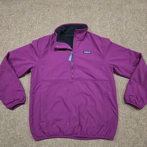 Patagonia Reversible Shelled Synchilla Pullover Women M Purple Fleece Outdoor